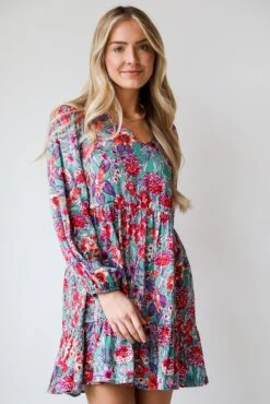 FINAL SALE - Adored Entrance Green Floral Babydoll Mini Dress -Trendy Clothing Store shopdressup floral babydoll dress 4 f77f762b 24e1 47ff a752 1c81c946314e