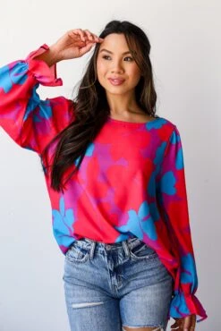 FINAL SALE - Perfect Day For Love Floral Blouse -Trendy Clothing Store shopdressup floral blouse 13 5279ce64 d1ba 4610 b28e 10a58b6f2207