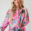 FINAL SALE - Purely Perfection Pink Floral Button-Up Blouse -Trendy Clothing Store shopdressup floral button up blouse 2 9d37396a 7d94 4011 86fd c2d0c1380b05