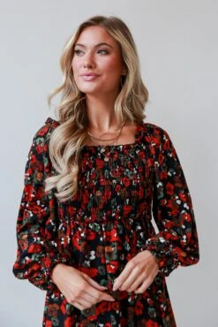 Romantic Hint Black Floral Mini Dress -Trendy Clothing Store shopdressup floral mini dress 4 82100346 b6e8 43df 90f9 e78159d37940