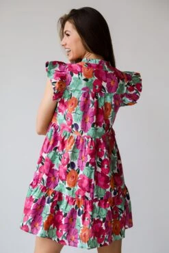 Precious Approach Fuchsia Floral Tiered Mini Dress -Trendy Clothing Store shopdressup floral tiered mini dress 6 78775ec7 af2e 4f43 a789 fad01b0377f7