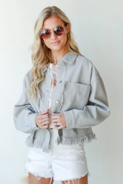 Do Your Thing Frayed Denim Jacket -Trendy Clothing Store shopdressup frayed denim jacket 5