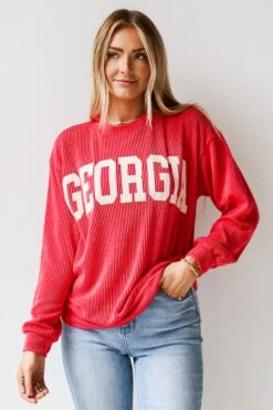 FINAL SALE - Georgia Corded Pullover -Trendy Clothing Store shopdressup georgia corded pullover 23