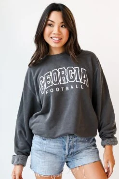 Black Georgia Football Block Letter Sweatshirt -Trendy Clothing Store shopdressup georgia pullover 8 7cc674da 3e83 4652 b7db e90f6b9579f3