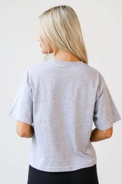Heather Grey Georgia Cropped Tee -Trendy Clothing Store shopdressup georgia tee 6 8554fa15 146f 4576 ba36 b2a684fa97ef