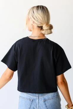 Black Georgia Cropped Tee -Trendy Clothing Store shopdressup georgia tee 8 38c80d40 771a 48ef 8ea2 3cb94454e3ab