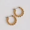 Hazel Gold Ball Hoop Earrings -Trendy Clothing Store shopdressup gold ball hoop earrings 3