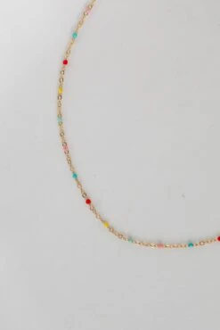 Maya Gold Beaded Chain Necklace