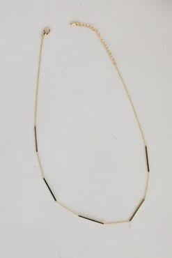 Andrea Gold Bar Chain Necklace -Trendy Clothing Store shopdressup gold chain necklace