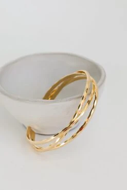 Penelope Gold Triple Cuff Bracelet -Trendy Clothing Store shopdressup gold cuff bracelet 6