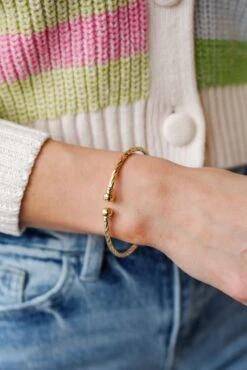 Eleanor Gold Twisted Cuff Bracelet -Trendy Clothing Store shopdressup gold cuff bracelet ab274d0a 89c1 48df b4d7 346337dd6252