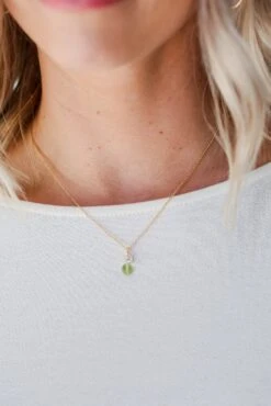 Ashley Gold Mini Stone Charm Necklace -Trendy Clothing Store shopdressup gold stone necklace f5206713 6812 4d89 af18 a729c57eaeba