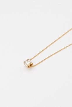 Aurora Gold Rhinestone Charm Necklace