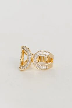 Paisley Gold Rhinestone "I Do" Ring