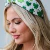 Pinch Me If You Dare White Four Leaf Clover Knotted Headband -Trendy Clothing Store shopdressup green clover headband 9