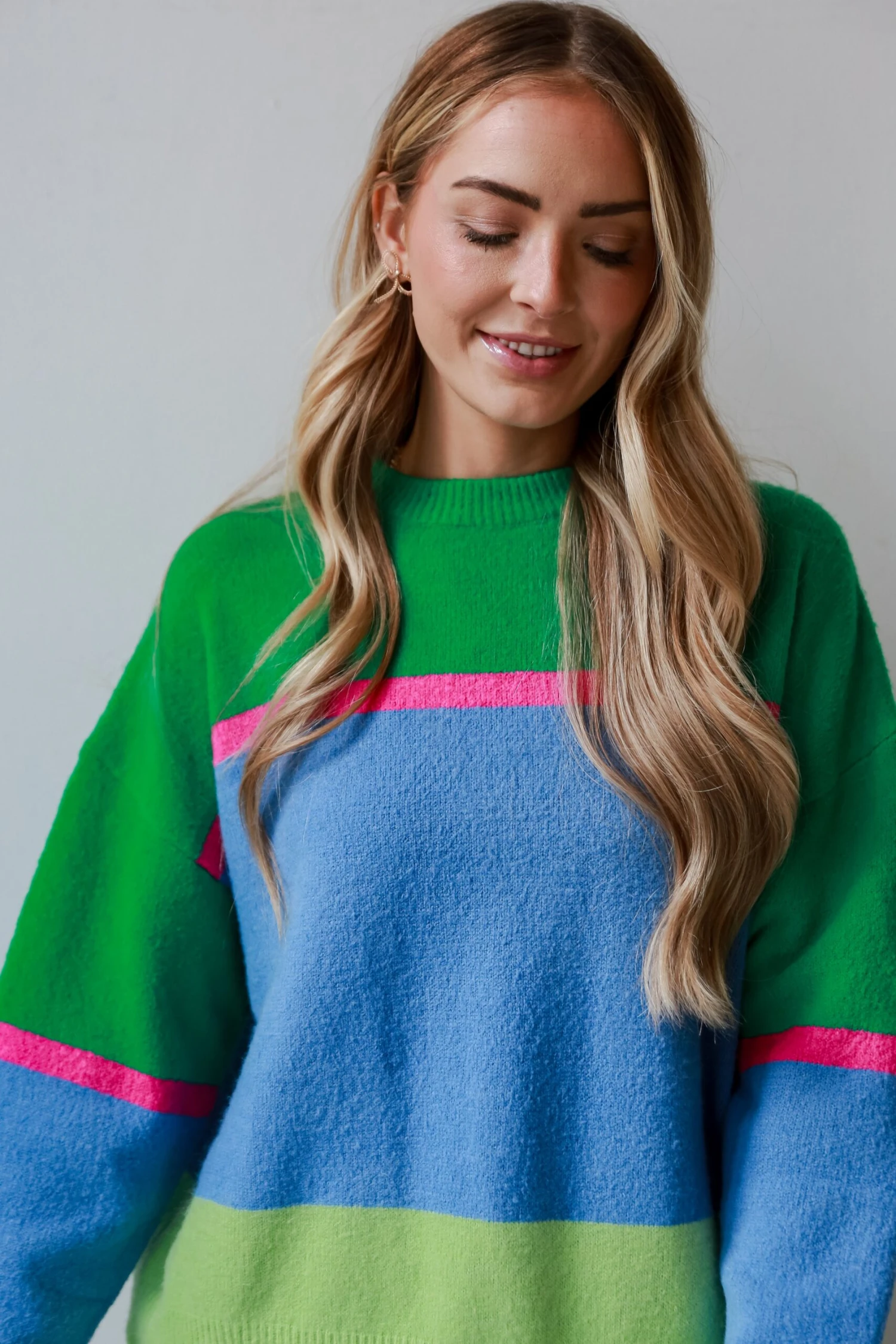 FINAL SALE - Confident Poise Color Block Oversized Sweater - Image 5
