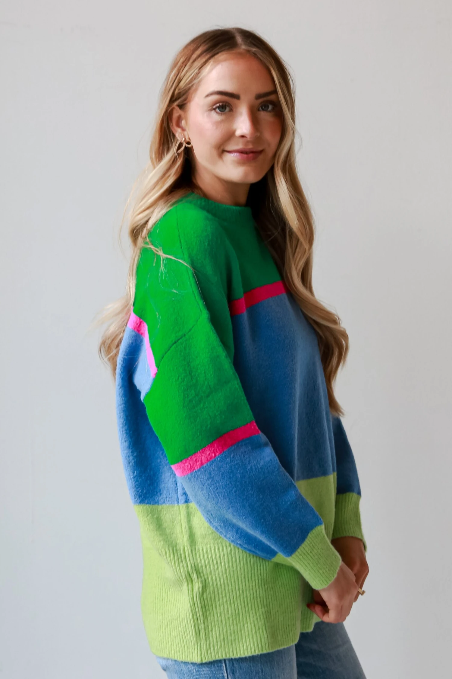 FINAL SALE - Confident Poise Color Block Oversized Sweater - Image 6