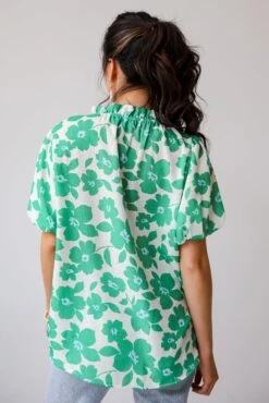 Embrace The Aesthetic Green Floral Blouse -Trendy Clothing Store shopdressup green floral blouse 7 12e52318 633a 45e1 8025 97a90210e8c9