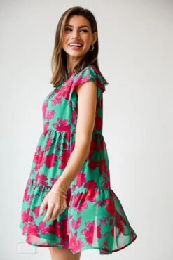 FINAL SALE - Sweetest Emotion Kelly Green Tiered Floral Mini Dress -Trendy Clothing Store shopdressup green floral mini dress 3 9206e794 4a32 4ed2 93bb 4dfd8488e1ba