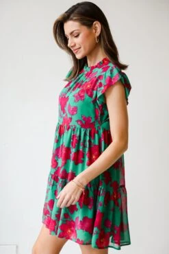 FINAL SALE - Sweetest Emotion Kelly Green Tiered Floral Mini Dress -Trendy Clothing Store shopdressup green floral mini dress 4 36179966 fc84 4329 bc47 3b55c3b42e9f