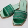 FINAL SALE - St. Barts Green Rhinestone Slide Sandals -Trendy Clothing Store shopdressup green st barts slide sandals 2