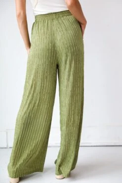 Endlessly Breezy Green Velvet Stripe Pants -Trendy Clothing Store shopdressup green striped pants 8