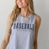 Heather Grey Baseball Atlanta Muscle Tank -Trendy Clothing Store shopdressup grey baseball tank