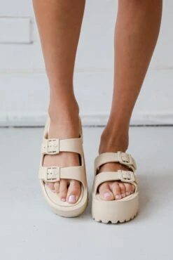 Cabana Life Nude Platform Double Strap Sandals -Trendy Clothing Store shopdressup ivory platform double strap sandals 2