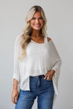 FINAL SALE - Camille Oversized Lightweight Knit Top - DU DEAL -Trendy Clothing Store shopdressup knit light weight sweater 10