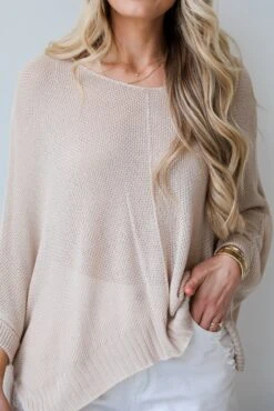 FINAL SALE - Camille Oversized Lightweight Knit Top - DU DEAL -Trendy Clothing Store shopdressup knit light weight sweater 4