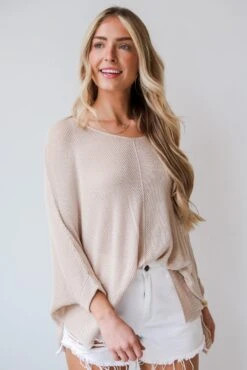 FINAL SALE - Camille Oversized Lightweight Knit Top - DU DEAL -Trendy Clothing Store shopdressup knit light weight sweater 8