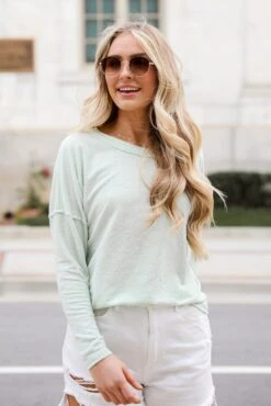 FINAL SALE - Elaine Long Sleeve Knit Tee - DU DEAL -Trendy Clothing Store shopdressup knit long sleeve tee 3