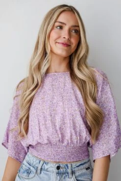 FINAL SALE - Ideal Perfection Lavender Floral Blouse -Trendy Clothing Store shopdressup lavender floral blouse 3 be87ccd7 9168 449e 801f a588f30a6ea0