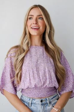 FINAL SALE - Ideal Perfection Lavender Floral Blouse -Trendy Clothing Store shopdressup lavender floral blouse 4 1b776946 1fb7 45d3 9dd9 e08a9df01e65