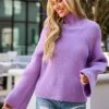 FINAL SALE - Eyes On You Lavender Mock Neck Sweater - DU DEAL -Trendy Clothing Store shopdressup lavender mock neck sweater 13