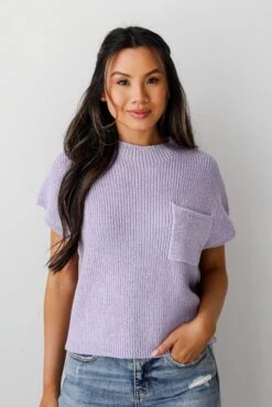 Coastal Style Lilac Sweater Top -Trendy Clothing Store shopdressup lilac knit top
