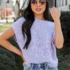Coastal Style Lilac Sweater Top -Trendy Clothing Store shopdressup lilac knit top 8