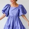 Dreamiest Darling Lilac Puff Sleeve Babydoll Mini Dress -Trendy Clothing Store shopdressup lilac puff sleeve mini dress 3