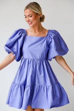 Dreamiest Darling Lilac Puff Sleeve Babydoll Mini Dress