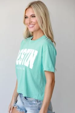Mint Destin Florida Cropped Tee -Trendy Clothing Store shopdressup mint destin cropped tee 5