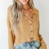 Change Of Weather Cropped Sweater -Trendy Clothing Store shopdressup mustard cropped sweater 2