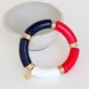 Red + Navy Color Block Tube Bracelet
