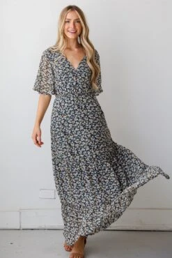 Deeply Darling Navy Floral Maxi Dress -Trendy Clothing Store shopdressup navy floral maxi dress 6