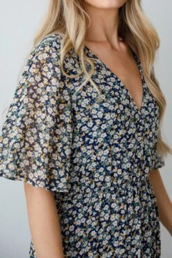 Deeply Darling Navy Floral Maxi Dress -Trendy Clothing Store shopdressup navy floral maxi dress 9