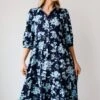 FINAL SALE - My Love Story Navy Floral Midi Dress -Trendy Clothing Store shopdressup navy floral midi dress 5