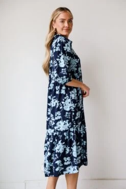 FINAL SALE - My Love Story Navy Floral Midi Dress -Trendy Clothing Store shopdressup navy floral midi dress 9 f115c8e3 c562 4cb7 a104 f1216ec98d5e
