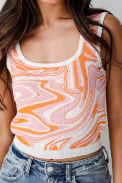 Stay Groovy Orange Knit Tank - DU DEAL -Trendy Clothing Store shopdressup orange knit tank 3