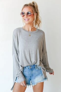 Laid Back Oversized Jersey Knit Top -Trendy Clothing Store shopdressup oversized knit top 4 d16af5fa 8292 4736 9ca0 fb42b873ac4f