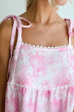 Delicate Addition Pink Floral Tiered Mini Dress -Trendy Clothing Store shopdressup pink floral mini Dress 8 059942cd 6017 4d9e b76e 832ad0bec498