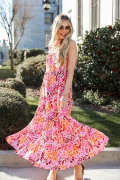 Stunning Enchantment Pink Tiered Maxi Dress